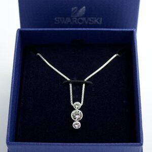 NEW Swarovski Vertical Chatons Clear Crystal Pendant Necklace